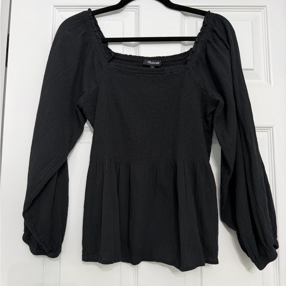 Madewell Black Long Sleeve Blouse